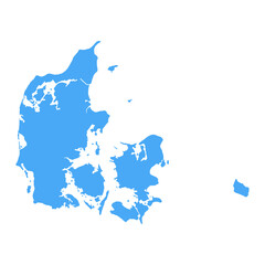 Denmark Map - Vector Solid Contour