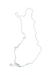 Finland Map - Vector Contour illustration