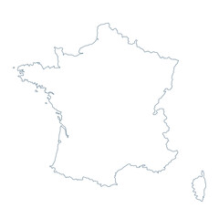 France Map - Vector Contour illustration