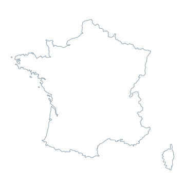 France Map - Vector Contour illustration