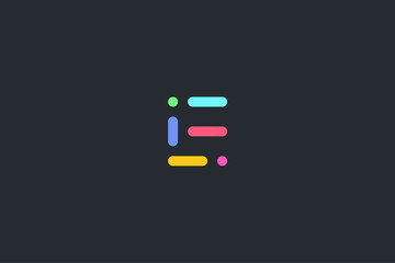 Minimal Geometrical Abstract Letter E Dark Background Logo Template