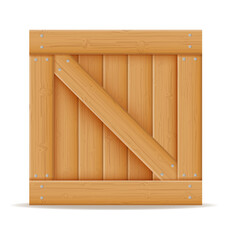 wooden box for the delivery and transportation of goods made of wood cartoon stock vector illustration