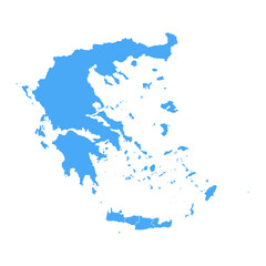 Greece Map - Vector Solid Contour