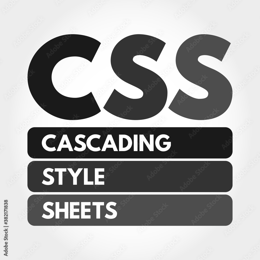Poster css - cascading style sheets acronym, technology concept background