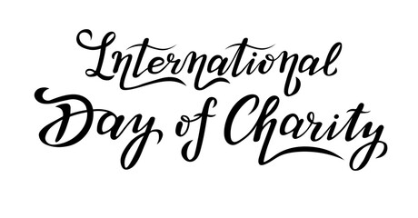 Naklejka na ściany i meble international day of charity lettering text design. vector illustration of september celebration.