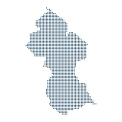 Obraz premium Guyana Map - Vector Pixel Solid Contour