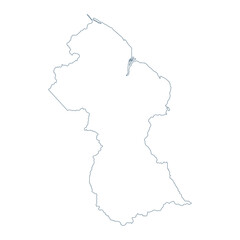Guyana Map - Vector Contour illustration
