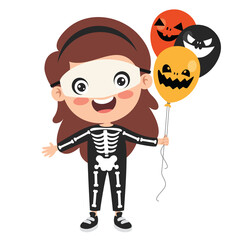 Happy Funny Child Celebrating Halloween