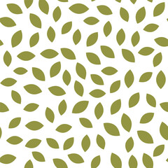 Leaf seamless pattern vector plant background. Nature flat leaf herb green soft vine pattern