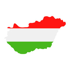 Hungary Map Flag Fill Background - Vector illustation
