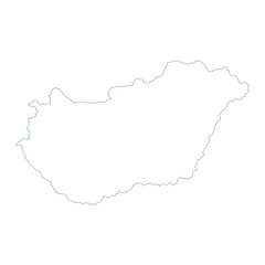 Hungary Map - Vector Contour illustration