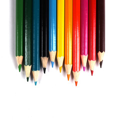color pencils on white