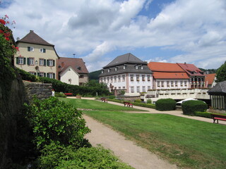 Fototapeta na wymiar Kurgarten und Burggarten in Lindenfels Odenwald Hessen