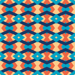 Decorative colorful texture with geometrical shapes. Vector geometric background. Seamless pattern. 