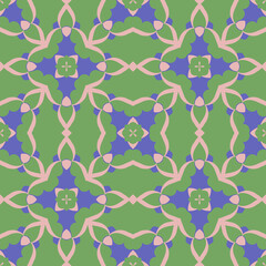 Fototapeta premium Classic Pattern Ornament, Seamless Floral Geometric Pattern for Design Wallpaper, Fashion Print, Trendy Decor, Home Textile, Retro Decor Vector Illustration. 