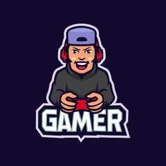 Pro gamer e-sport logo design mascot