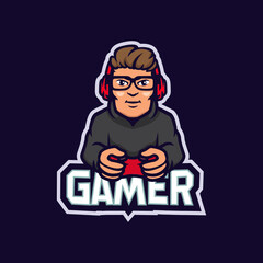 Pro gamer e-sport logo design mascot