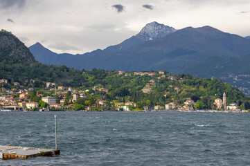 Fototapeta na wymiar The alps landscape over Lago di Como lake near Azzano.