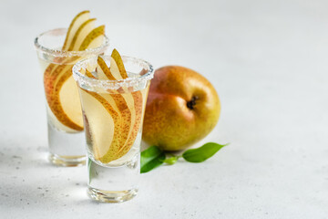 Pear vodka. Space for text.