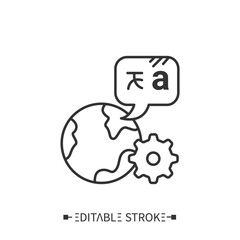 Language for work line icon. Language for career, business. Learning specific lexicon. Foreign languages learning methods and translation education concept.Isolated vector illustration.Editable stroke