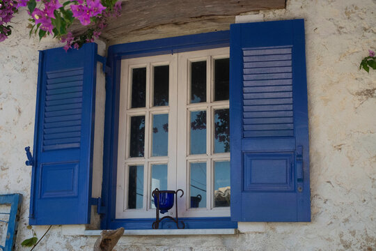 a pretty blue window