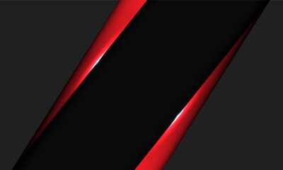 Abstract red metallic triangle dark grey blank space design modern luxury futuristic background vector illustration.