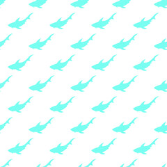 Shark silhouettes seamless pattern, vector illustration