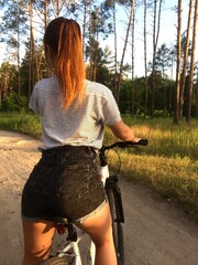 Fototapeta na wymiar girl on bike