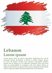 Flag of Lebanon, Lebanese Republic, Template for award design, an official document with the flag of Lebanon. Bright, colorful vector illustration.