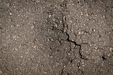 Background of cracked asphalt texture