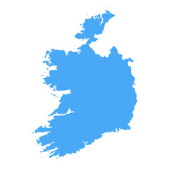 Ireland Map - Vector Solid Contour
