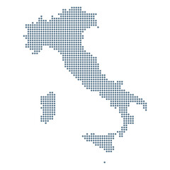 Fototapeta na wymiar Italy Map - Vector Pixel Solid Contour