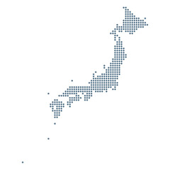 Obraz premium Japan Map - Vector Pixel Solid Contour
