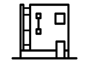 Building illustration black an white vector icon isolated on white background