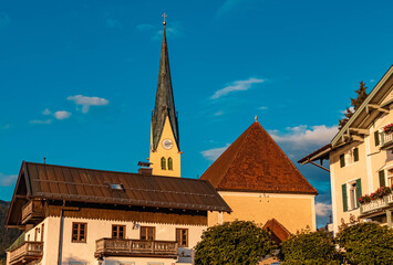 Obraz premium Beautiful church at Rottach-Egern, Tegernsee, Bavaria, Germany