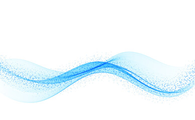 Abstract blue lines on a white background. Line art. Design element.