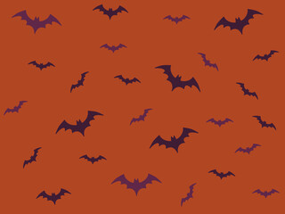 Red Halloween background with bats 