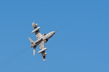 Military fighter jet flying fast through the air in coordination with team. War, combat, teamwork, precision concepts. UAQ Union Fortress 7