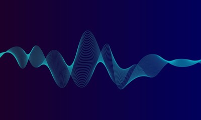 abstract blue digital equalizer, vector of sound wave pattern element