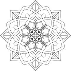 Easy Mandala coloring book simple and basic for beginners, seniors and children. Set of Mehndi flower pattern for Henna drawing and tattoo. Decoration in ethnic oriental, Indian style.