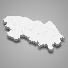 3d map of Bueng Kan is a province of Thailand