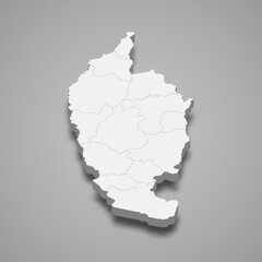 3d map of Maha Sarakham is a province of Thailand