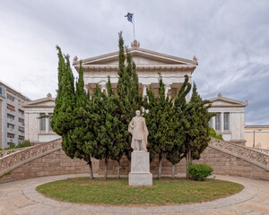 Fototapeta na wymiar the old national library of Athens Greece, classical Greek architecture building