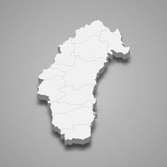 3d map of Phetchabun is a province of Thailand