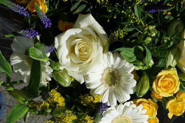 Flower bouquet, gerbera flower, roses