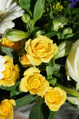 Fototapeta premium Flower bouquet, gerbera flower, roses