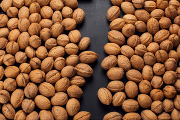 Walnuts on the table. Healthy food