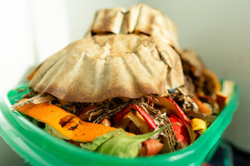 Pile of Food Waste in Kitchen Ready for Compositing
