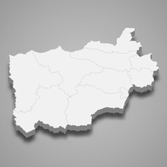 3d map of Ratchaburi is a province of Thailand