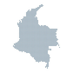 Obraz premium Colombia Map - Vector Pixel Solid Contour
